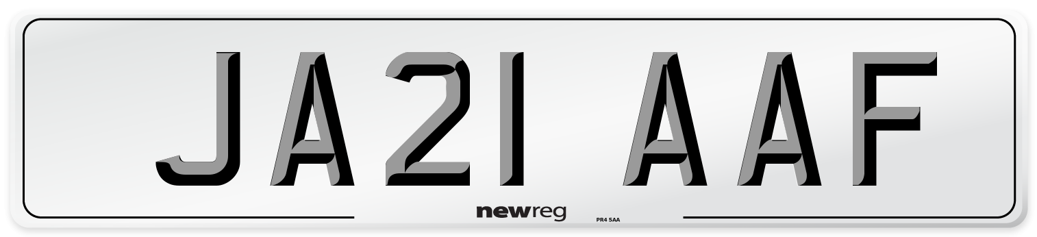 JA21 AAF Number Plate from New Reg
